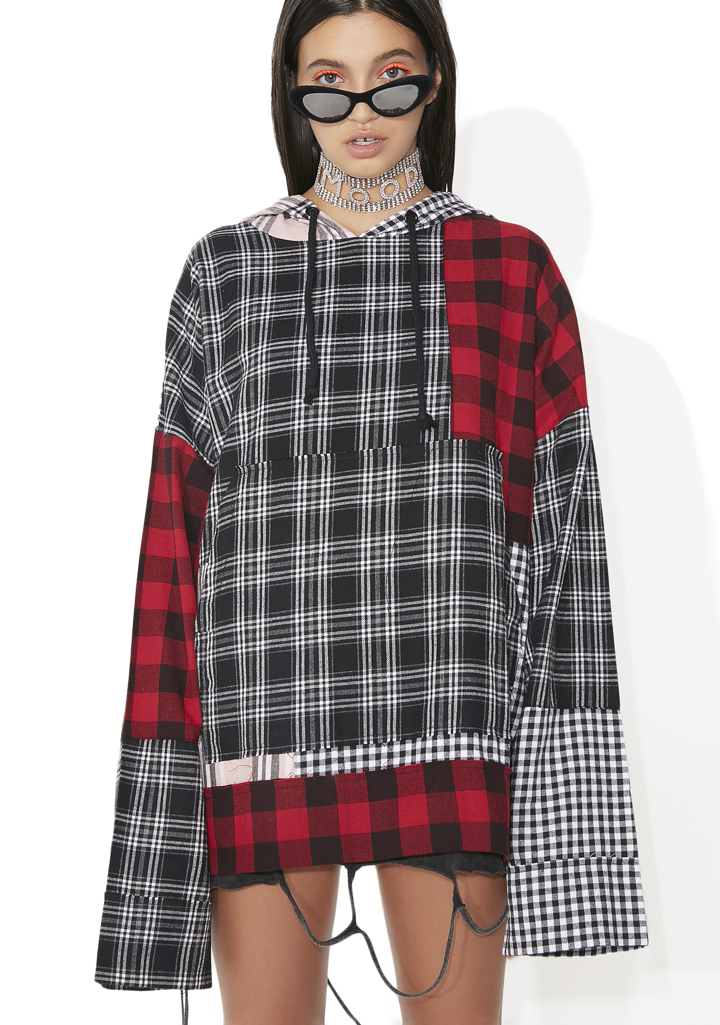 Jaded London Oversized Patchwork Hoodie Dolls Kill