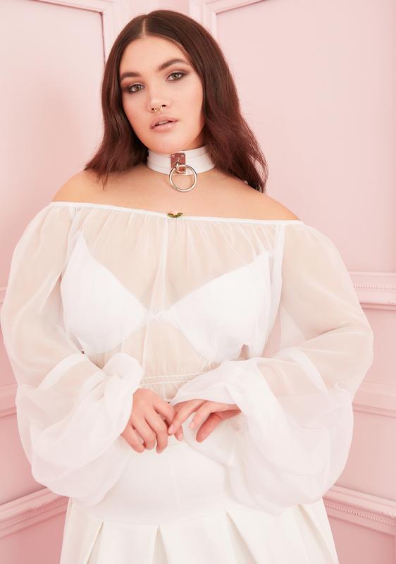 white sheer blouse plus size