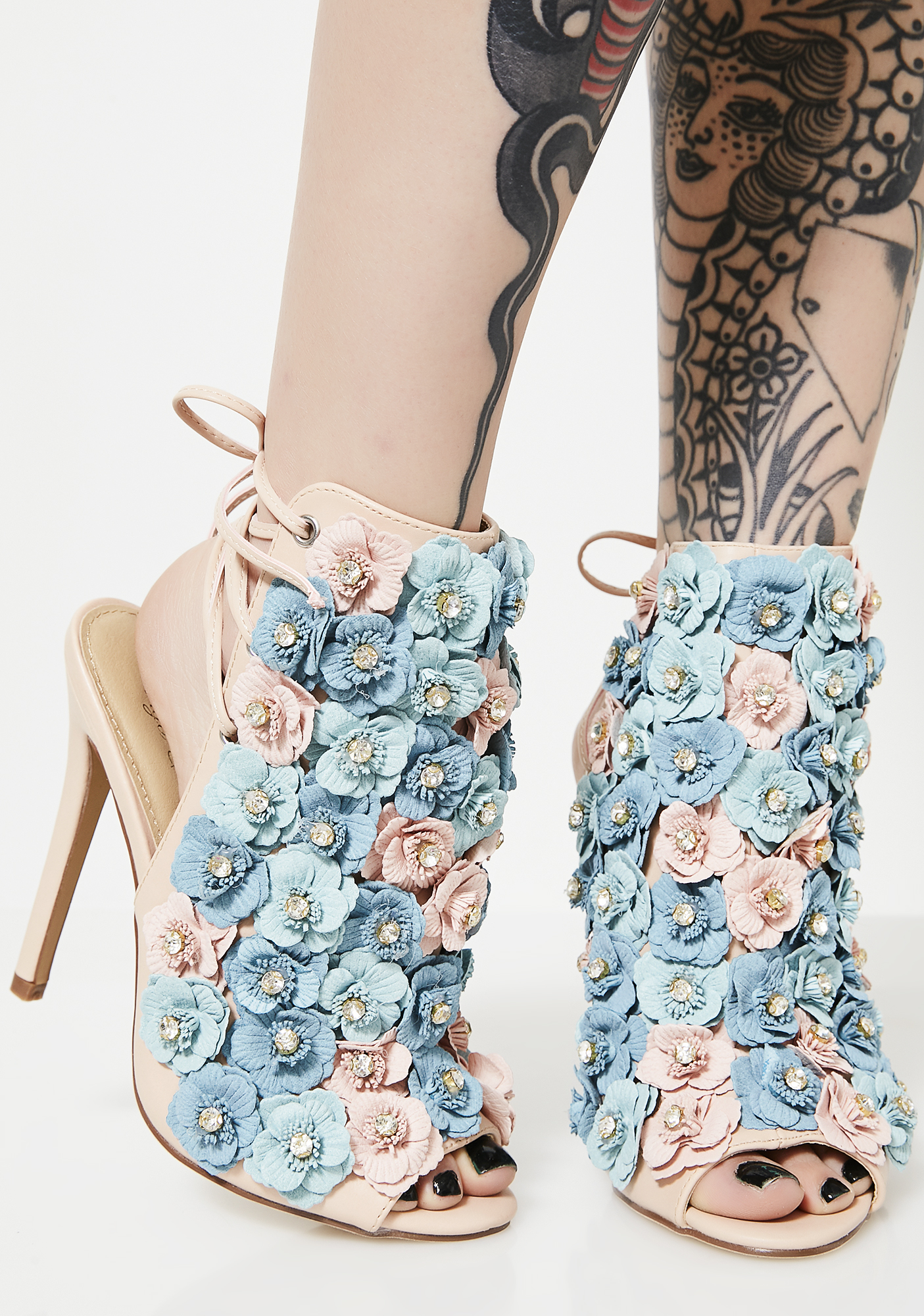 3d flower heels