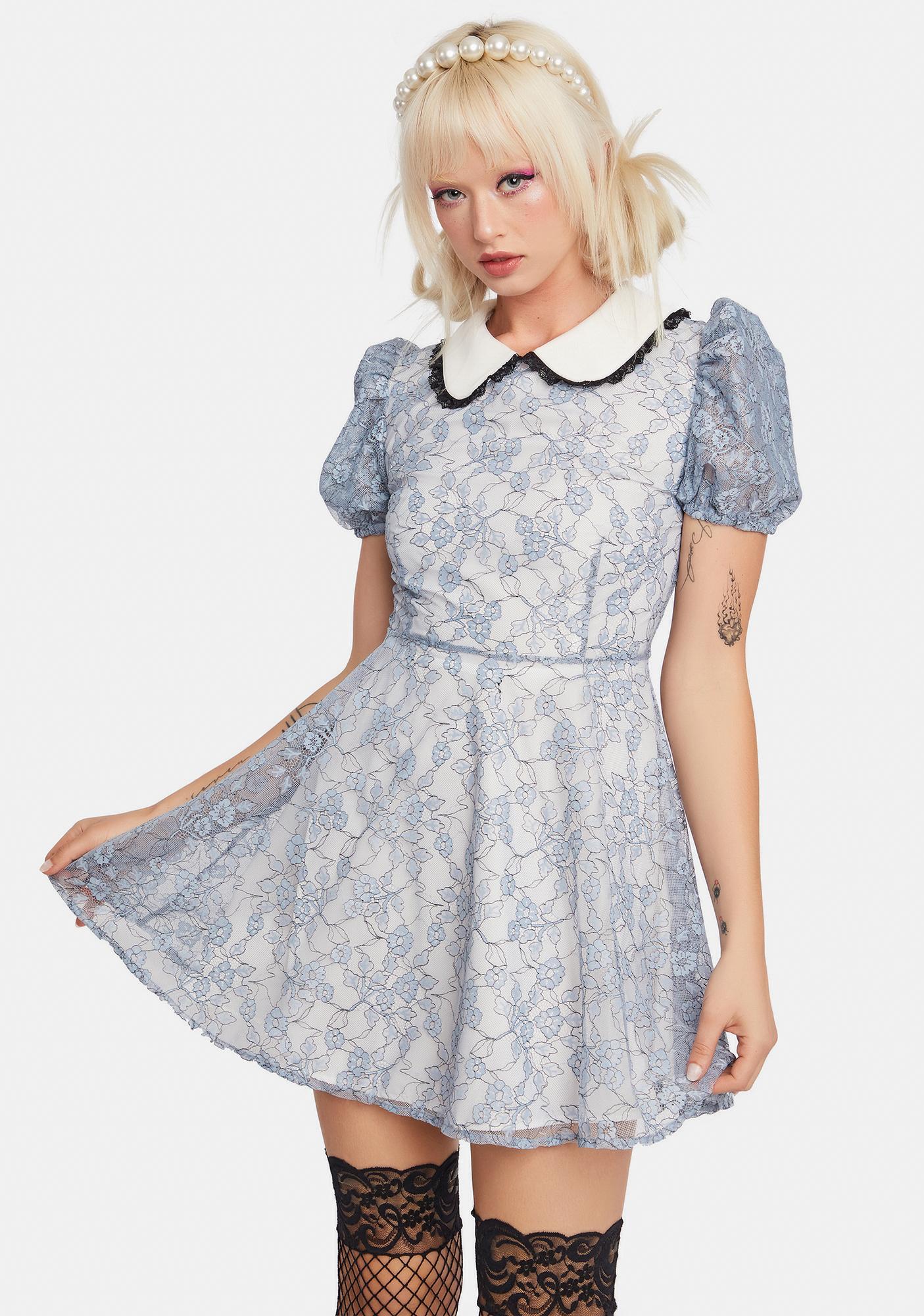 light blue peter pan collar dress