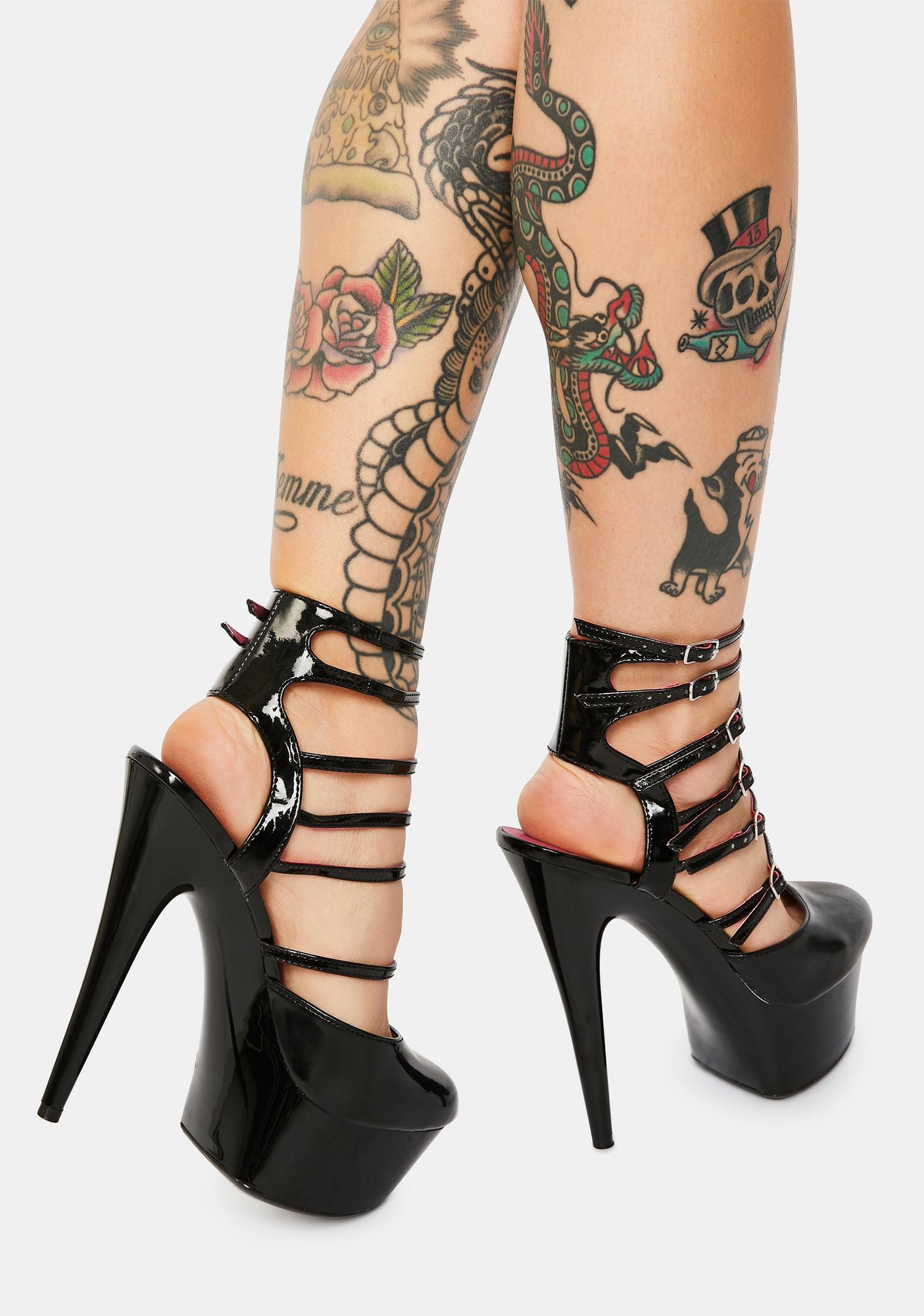 Strappy Buckle Platform Stiletto Heels Black Dolls Kill Strappy Buckle Platform Stiletto Heels Black Dolls Kill