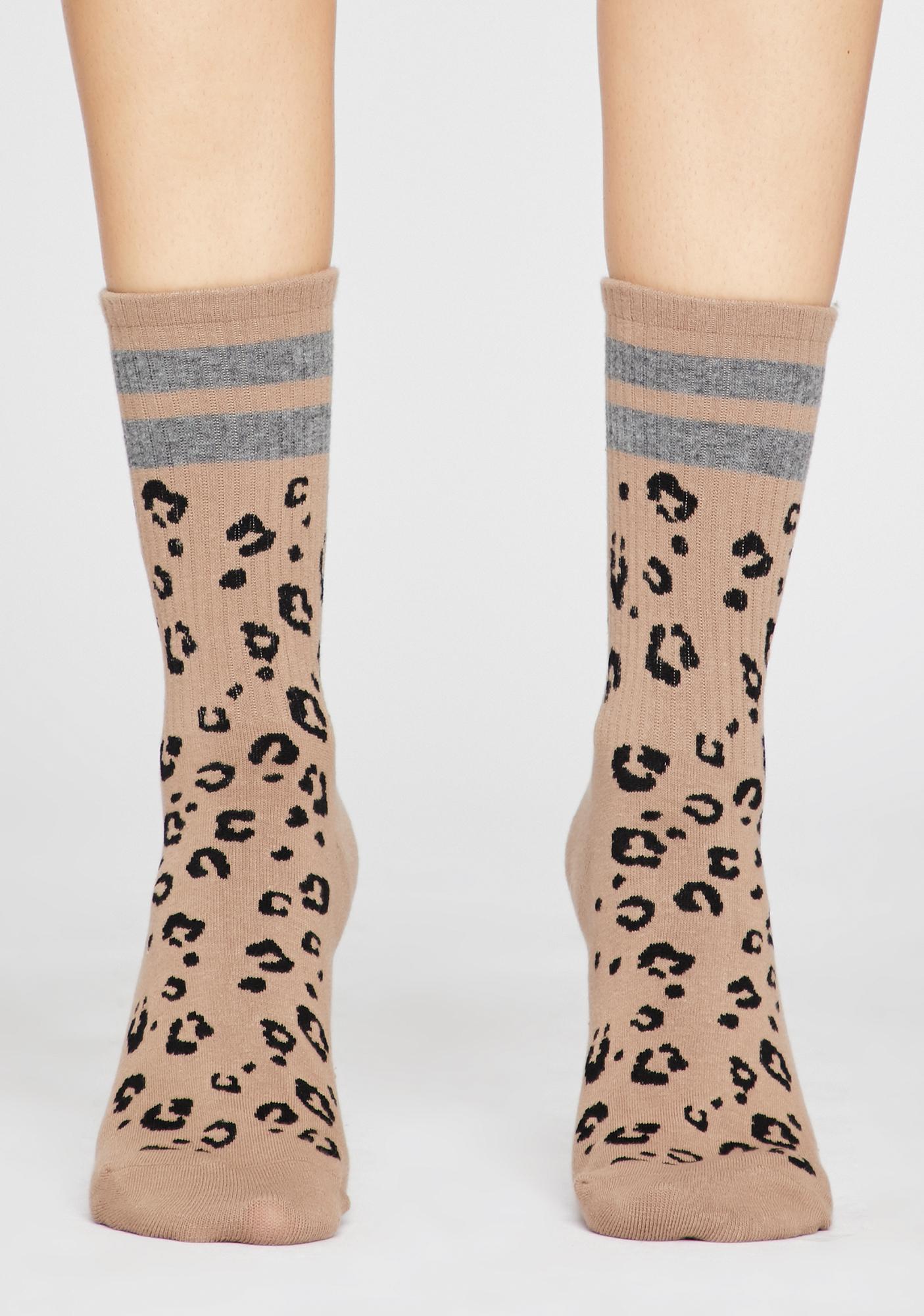 Leopard Spot Crew Tube Socks | Dolls Kill