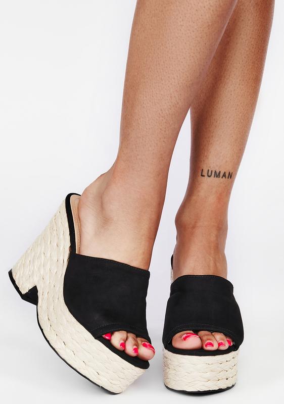 straw platform sandals