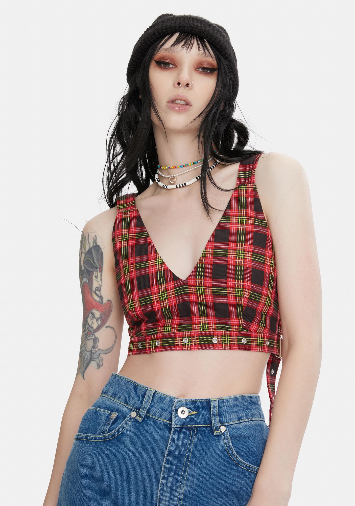 checkered bralette top