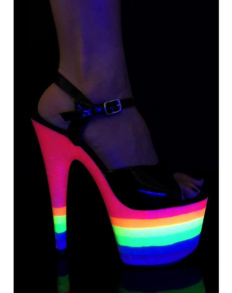 reflective high heels