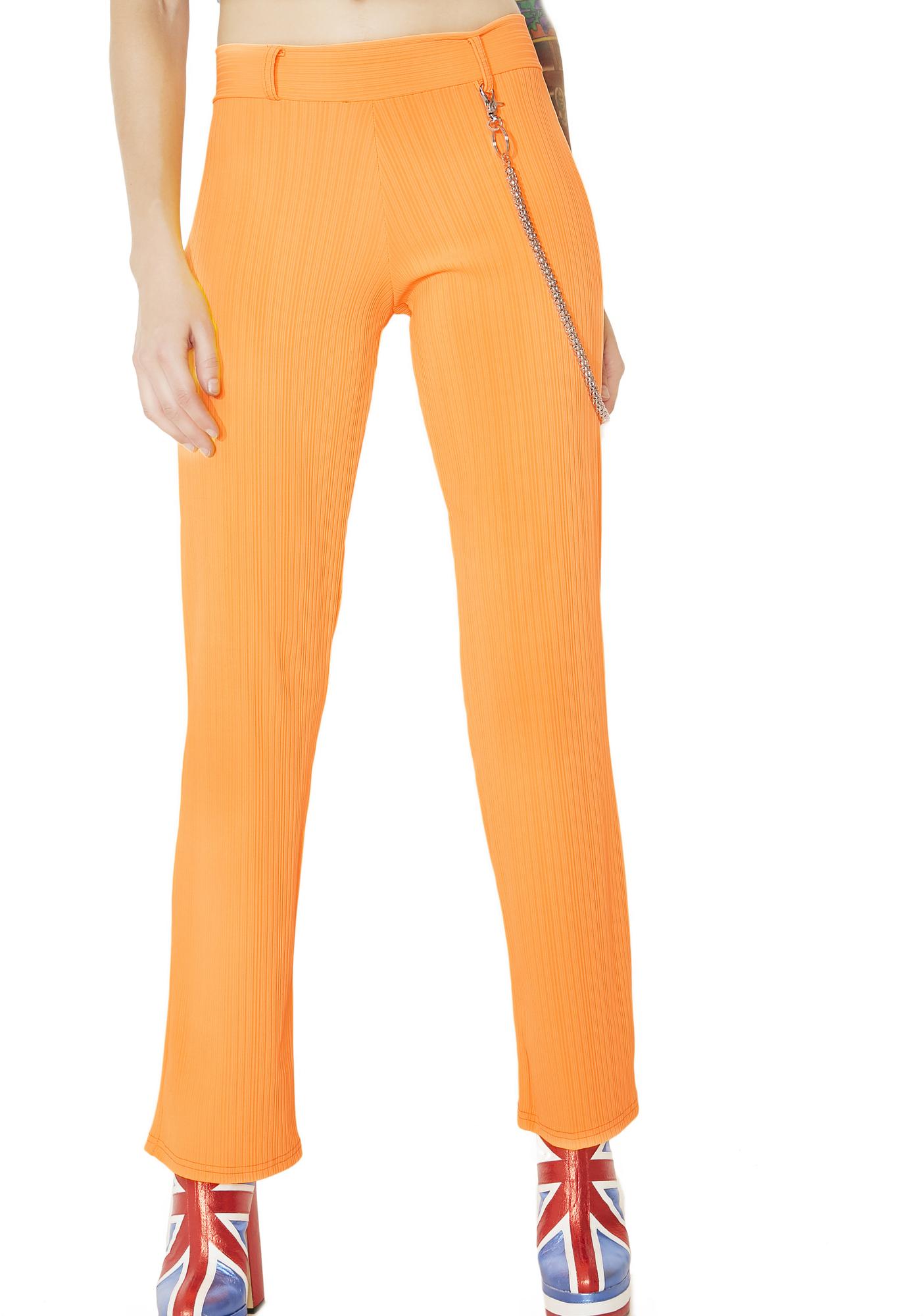 neon orange jeans