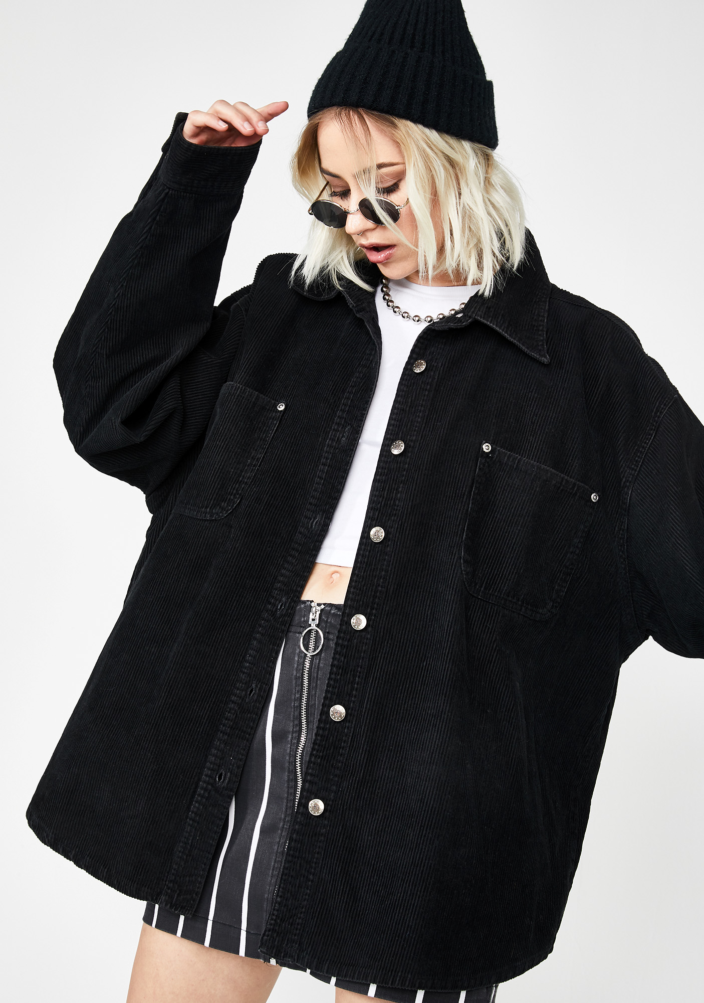 black corduroy oversized jacket