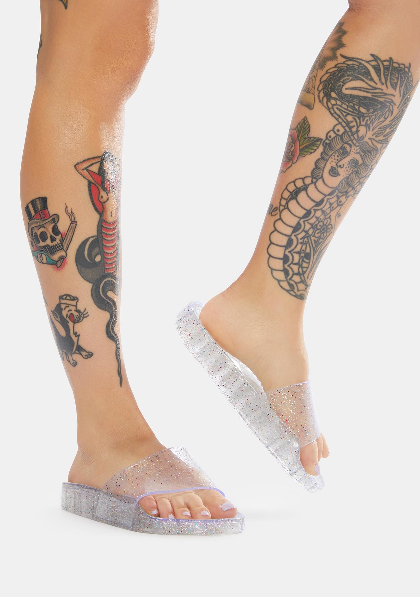 clear jelly slide sandals