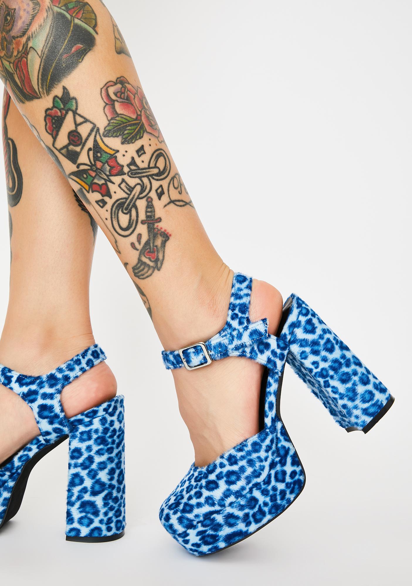 leopard platform heels