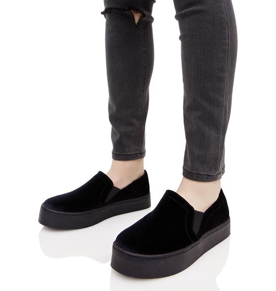 black velvet slip on sneakers