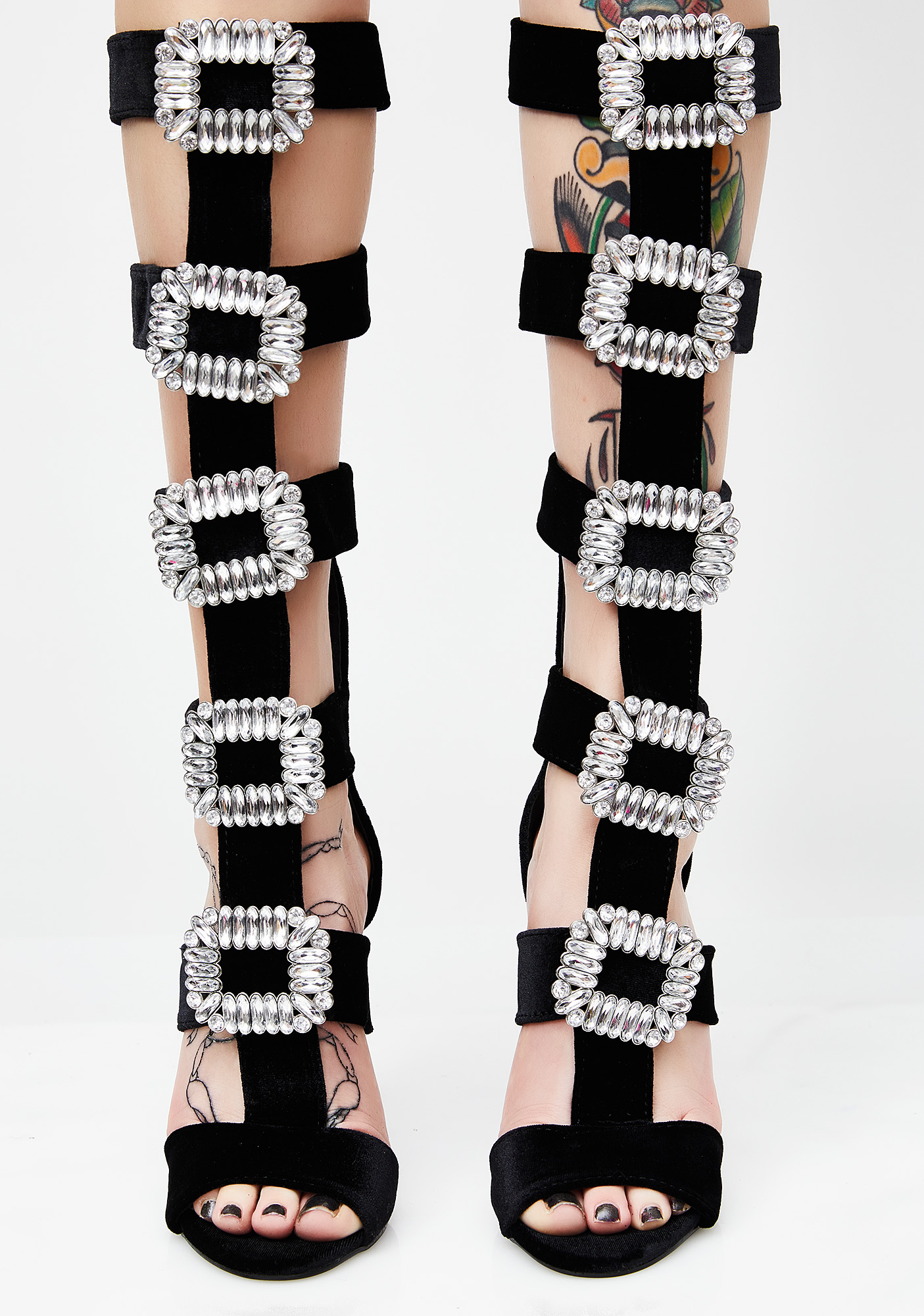 embellished gladiator heels