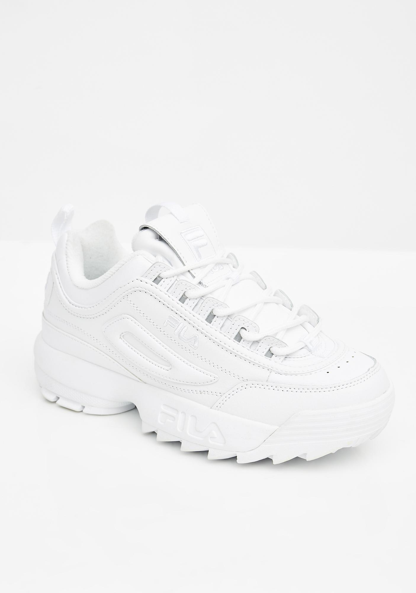 fila pure white shoes