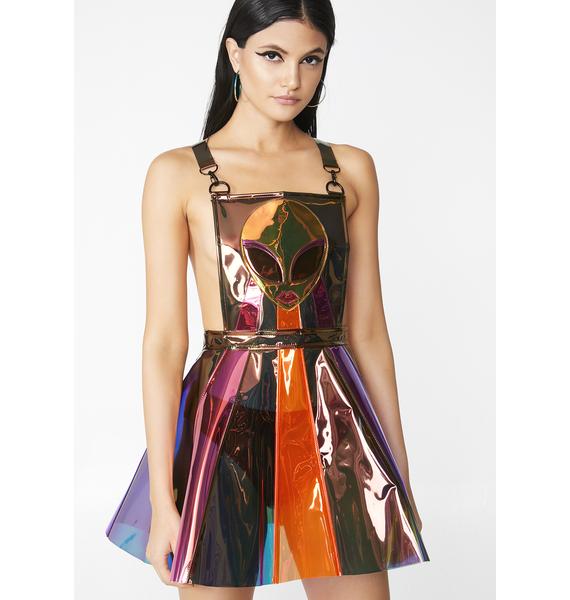 flame gurl hologram overall dress