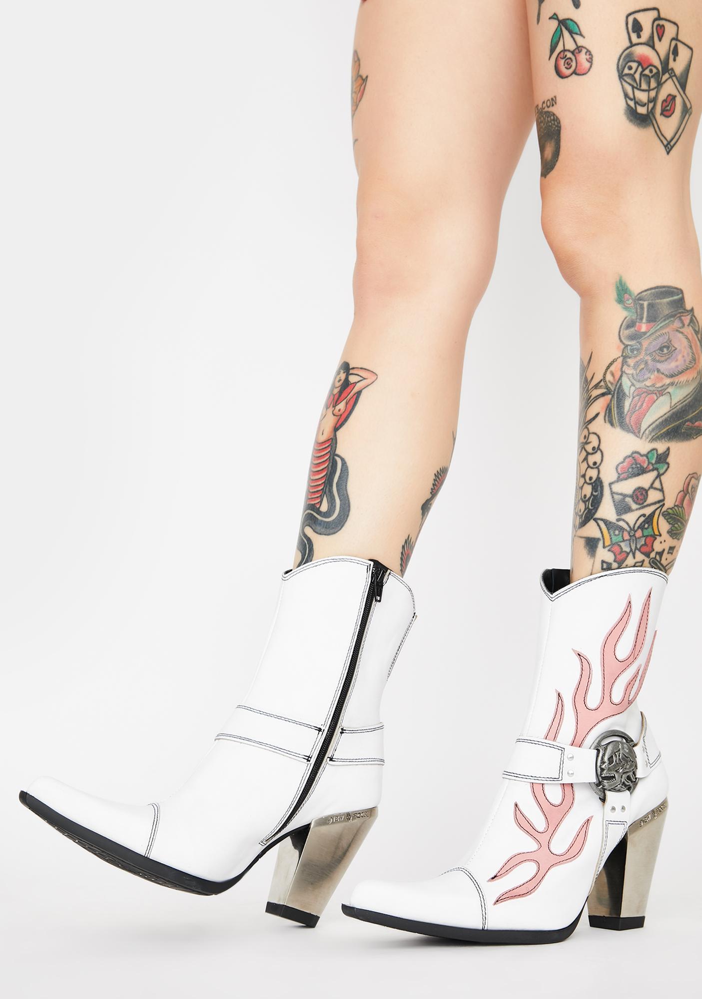 white ankle cowgirl boots