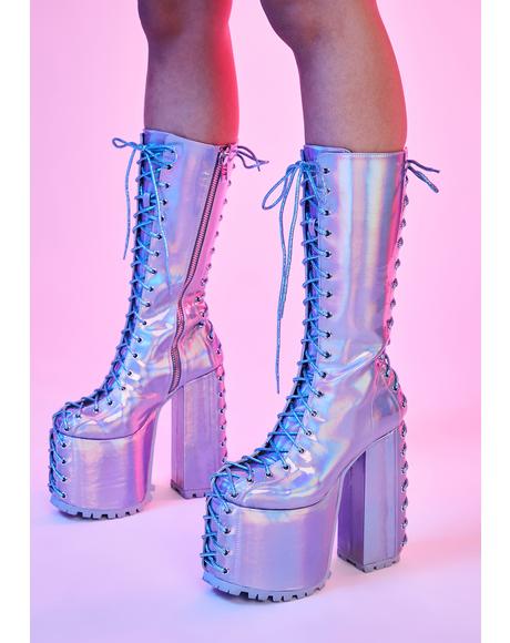 winged platform shoes