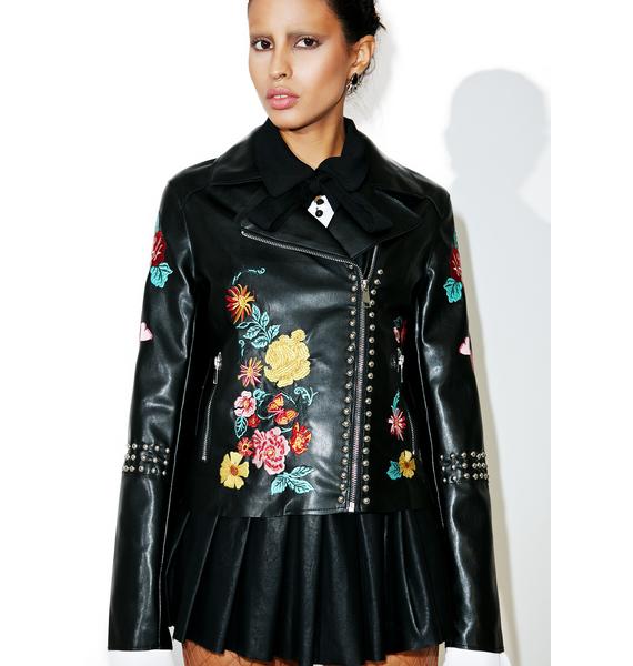 Glamorous Halcyon Embroidered Moto Jacket
