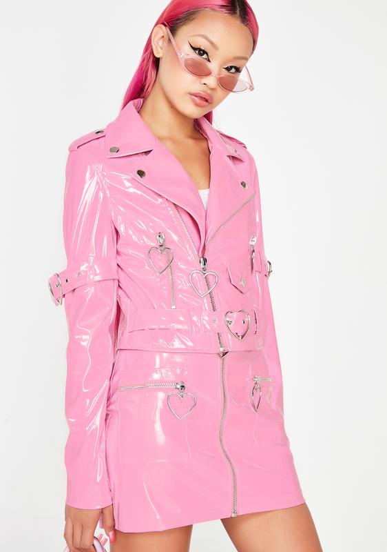 pink patent jacket