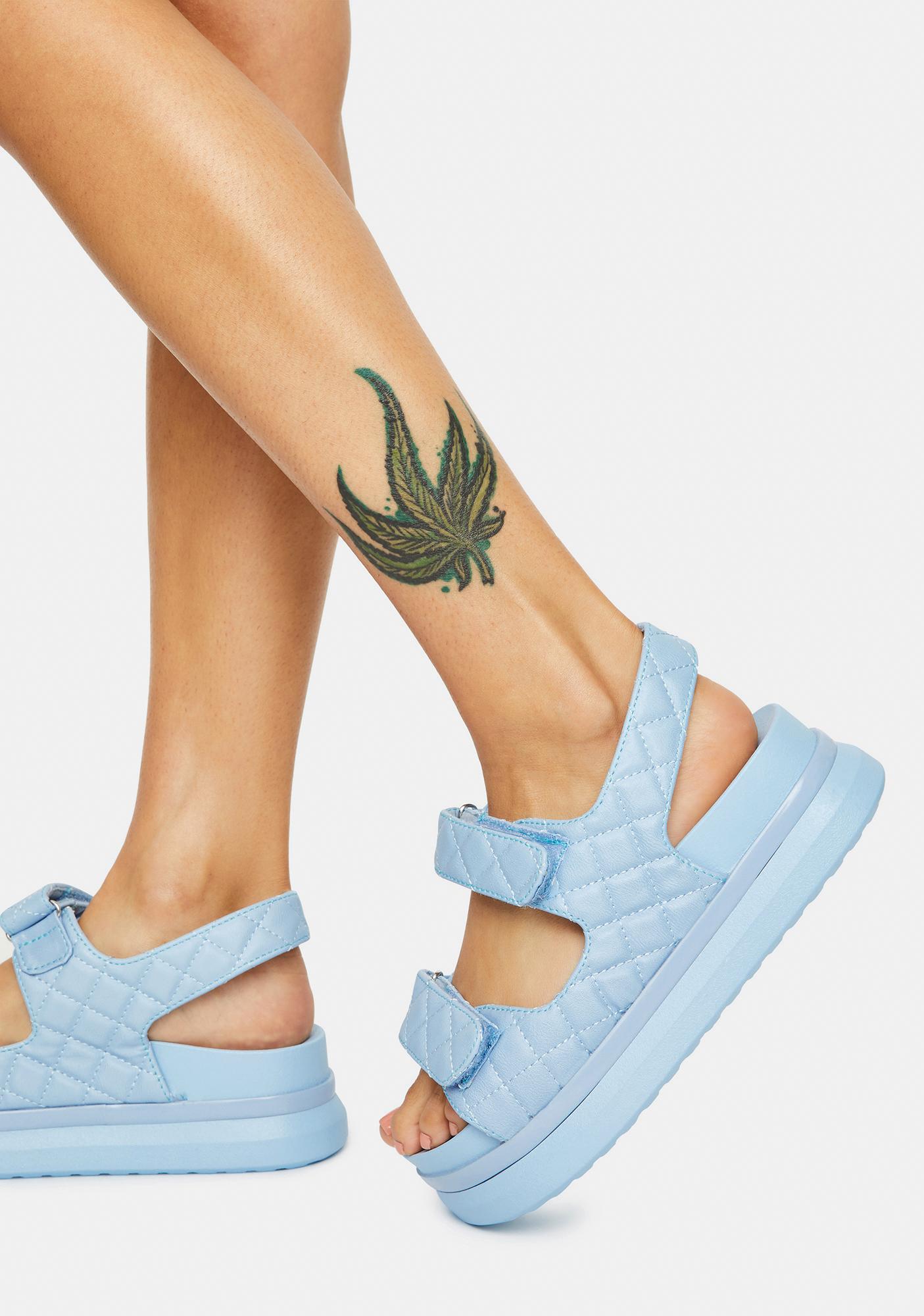 quilted strap sandals