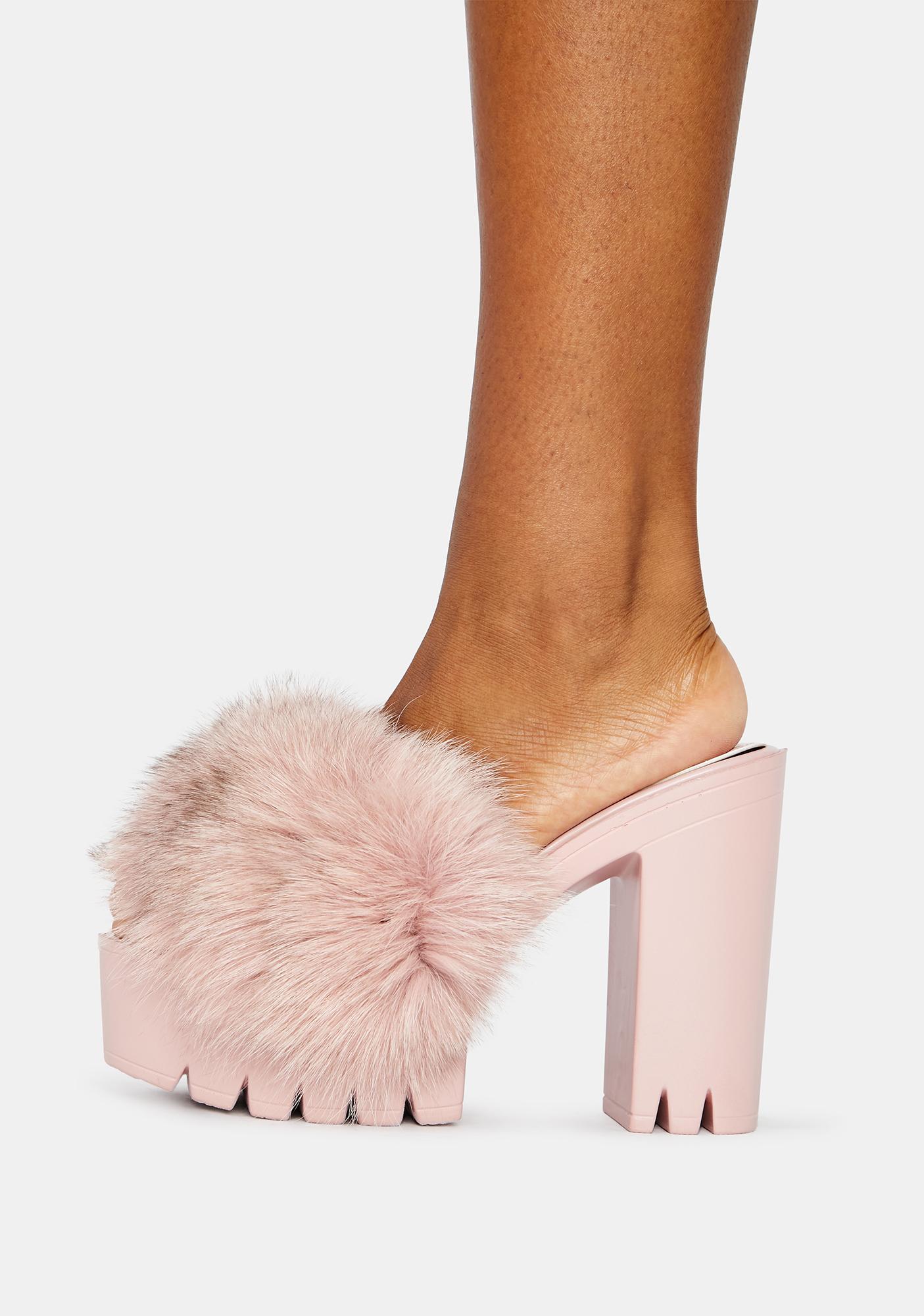 platform fuzzy heels