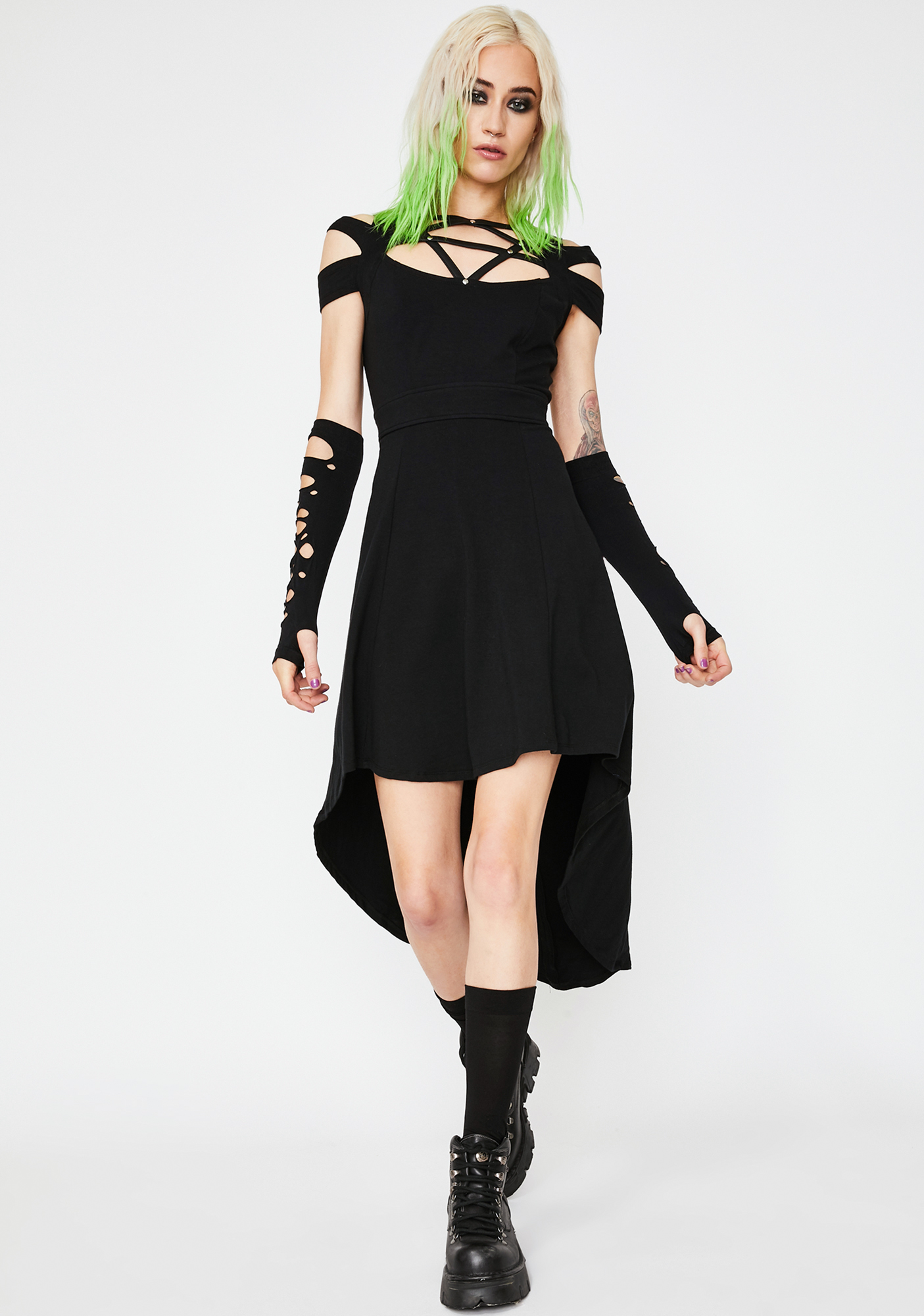 Tripp NYC Pentagram High Low Dress | Dolls Kill