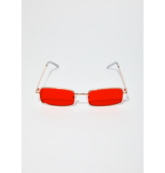 red rectangle glasses