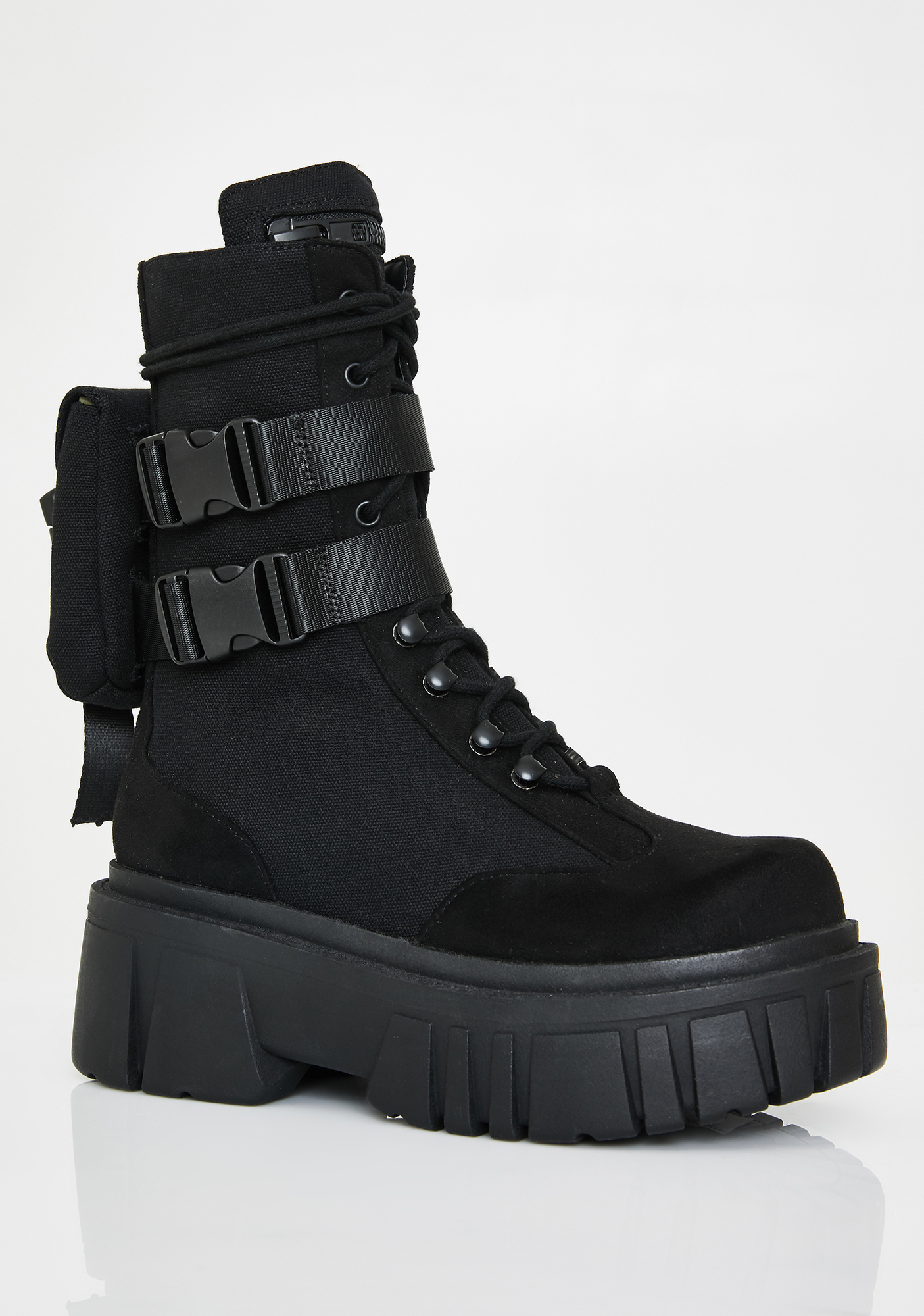 Club Exx Renegade Rager Buckle Combat Boots | Dolls Kill