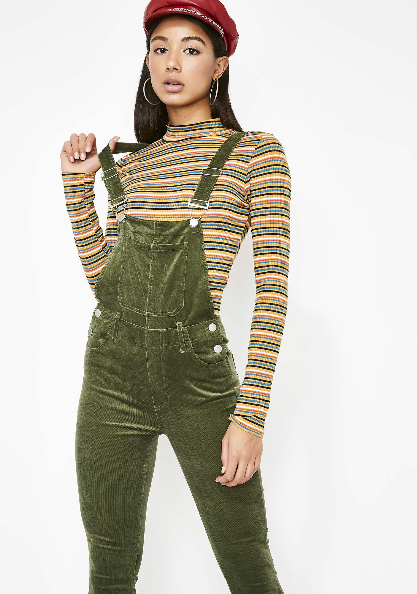 Green corduroy overalls Clearance