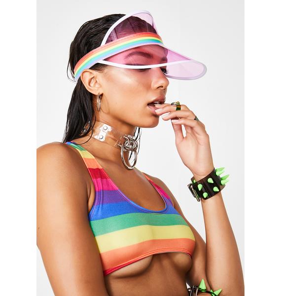 Rainbow Season Clear Visor Dolls Kill
