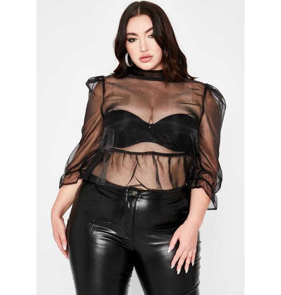 Dark Legit Blurred Lines Organza Blouse