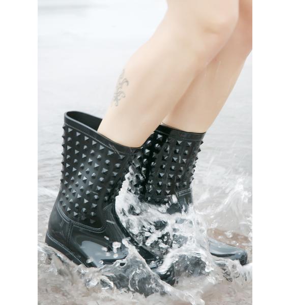 studded rain boots