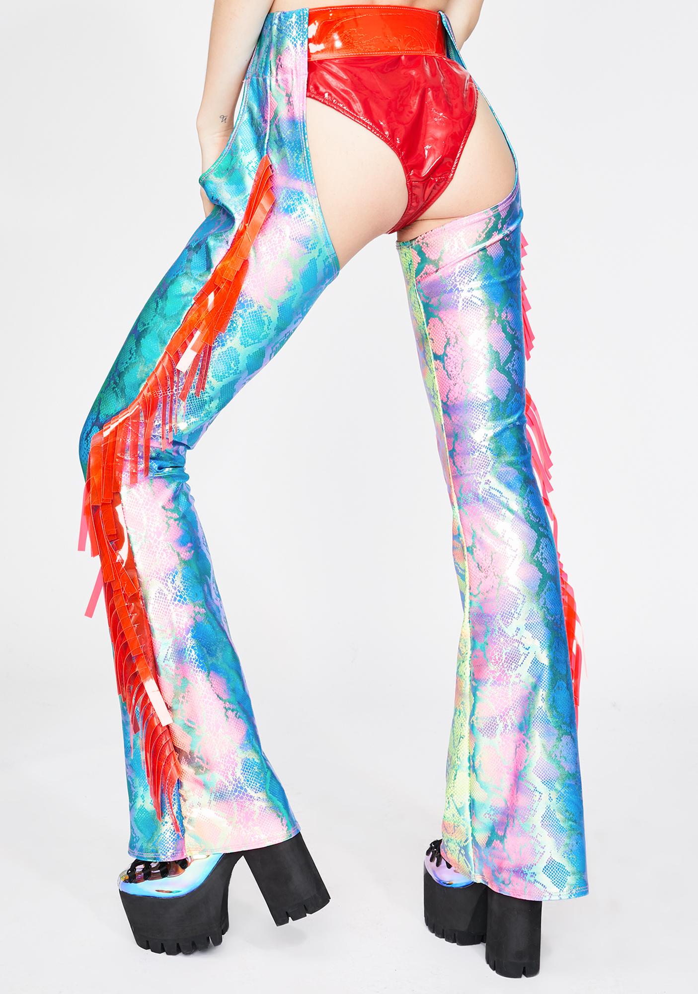 Rainbow Spandex Lace Pantyhose fnt