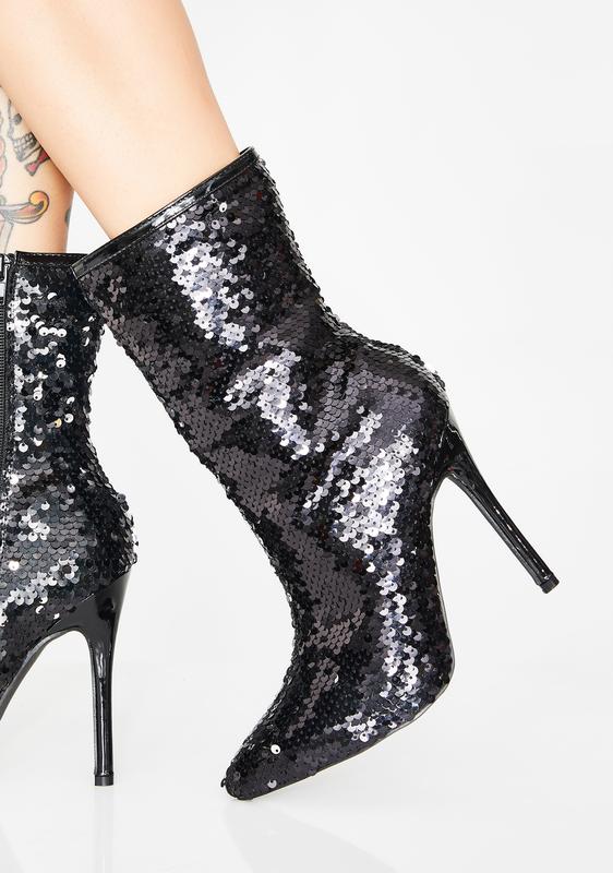 flip sequin boots