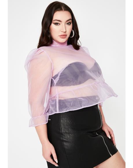 Purp Legit Blurred Lines Organza Blouse