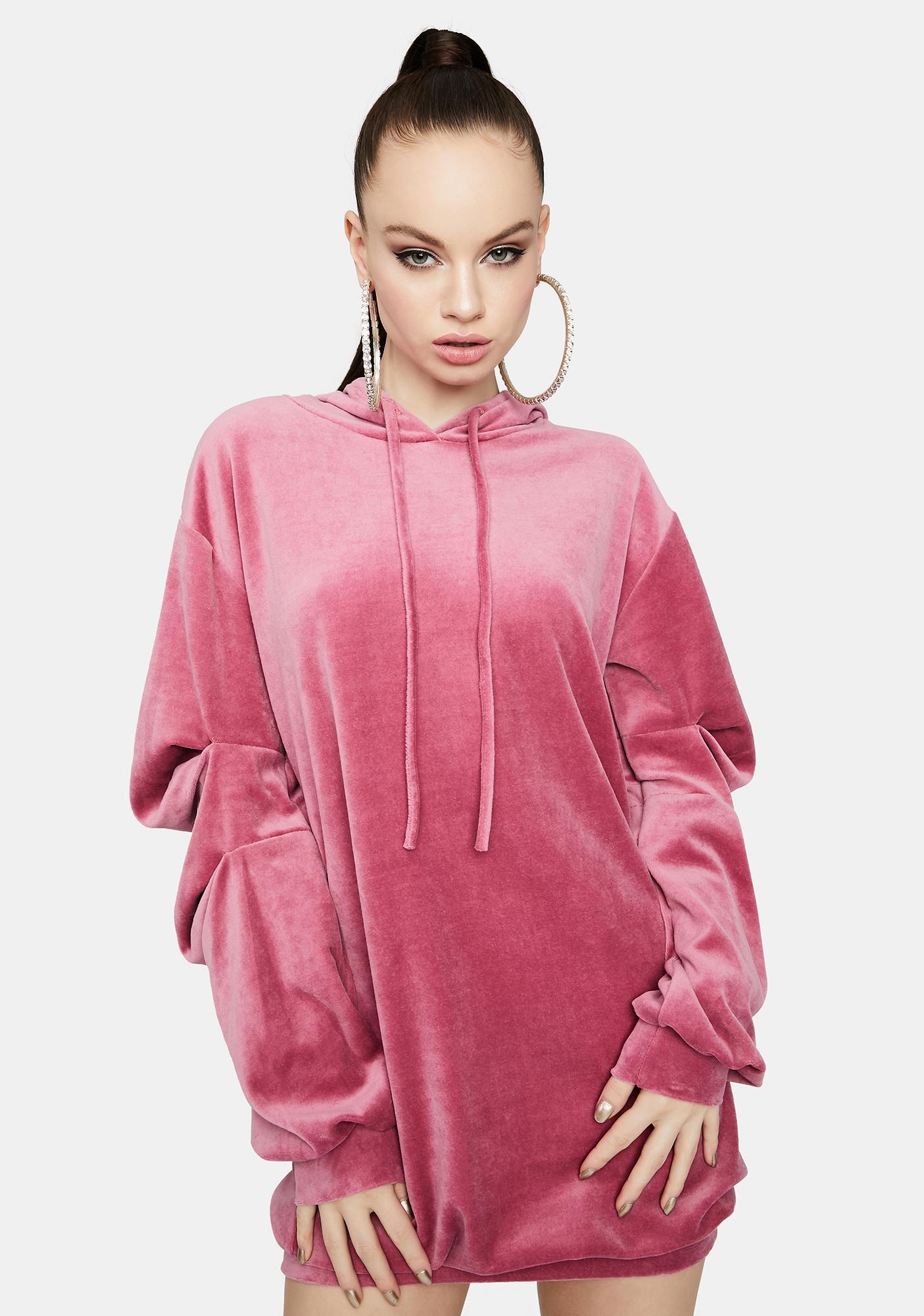 hoodie dress pink