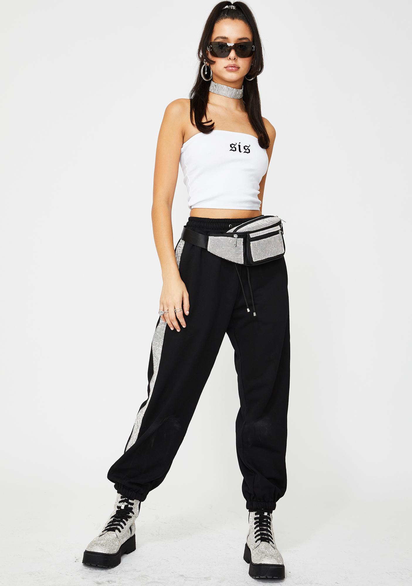 Poster Grl Sis Tube Crop Top White Graphic | Dolls Kill