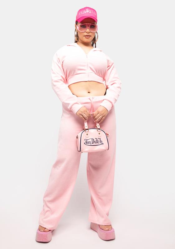 pink plus size tracksuit