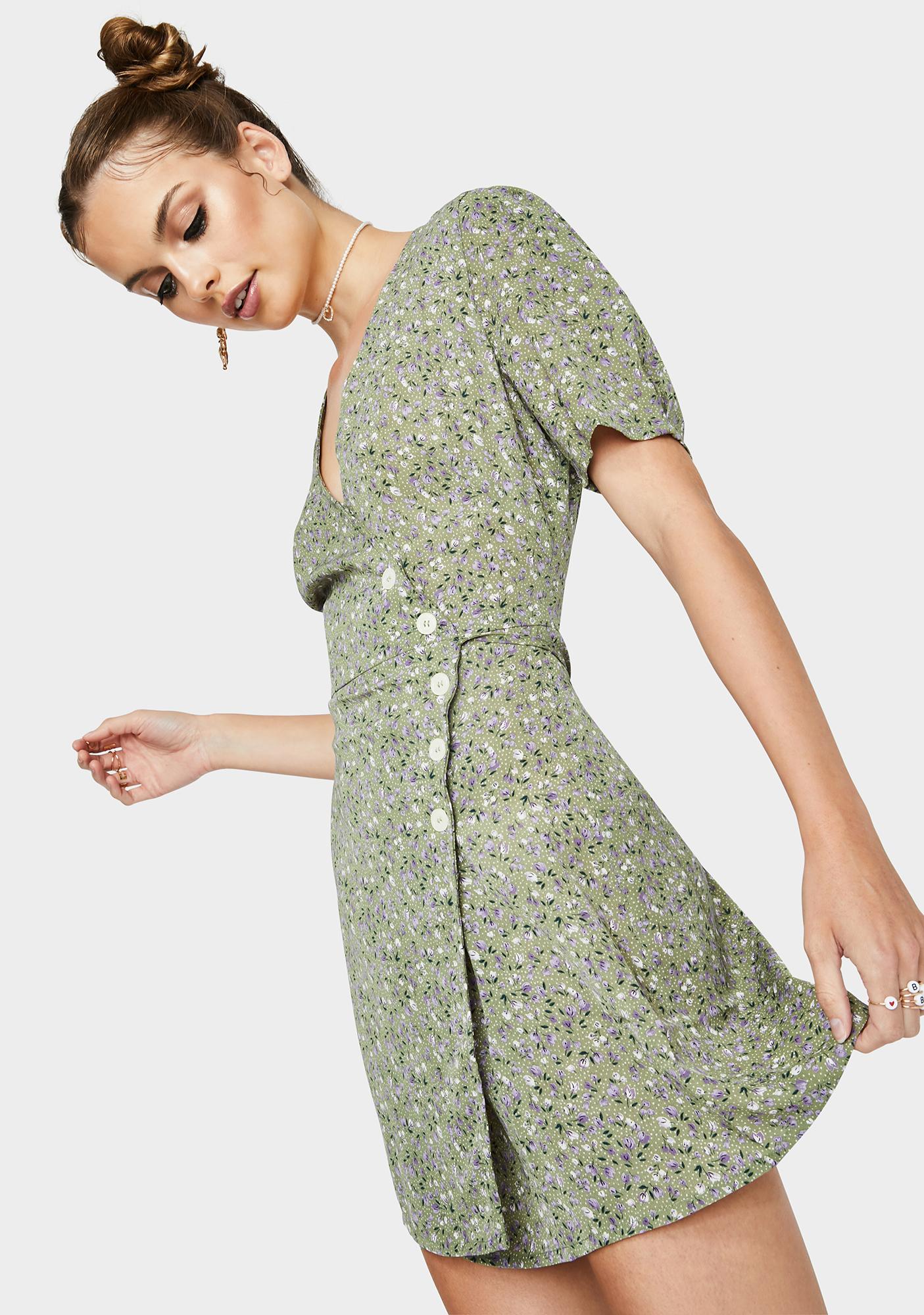 sage green wrap dress