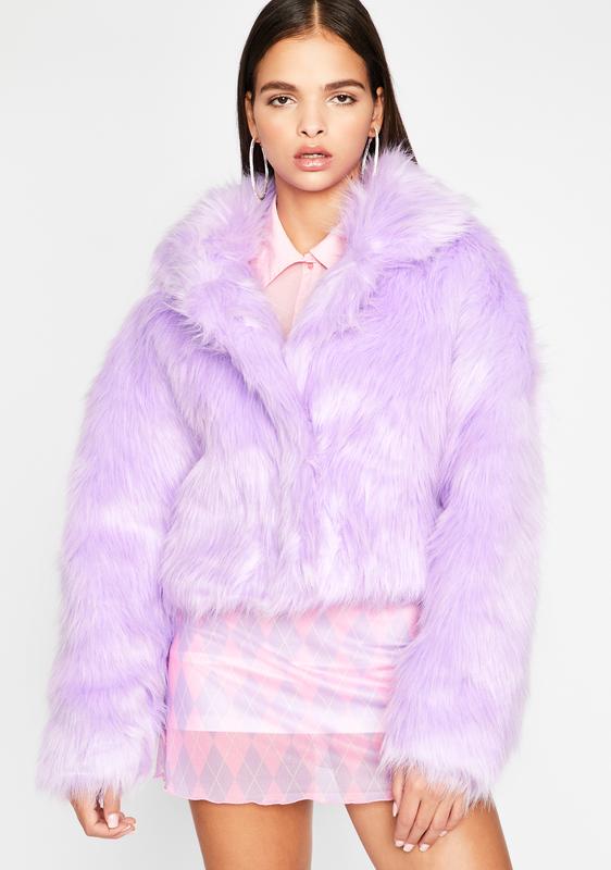 lavender fuzzy jacket