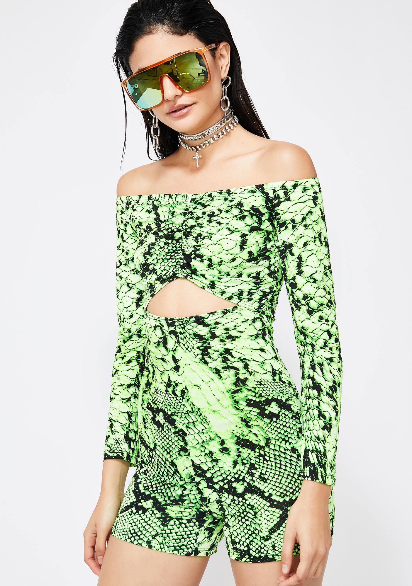 lime green snakeskin dress