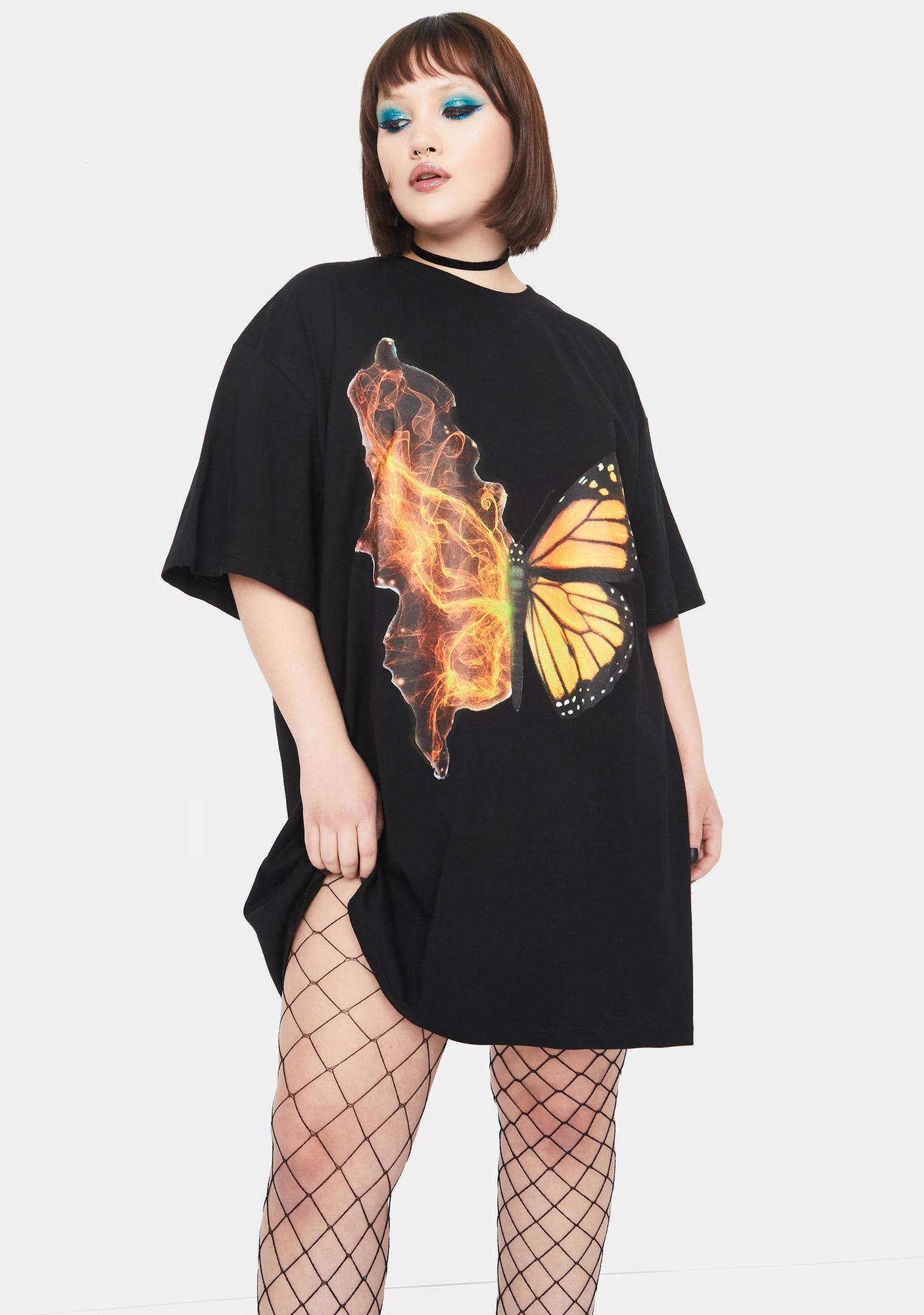 t shirt dress and fishnet tights