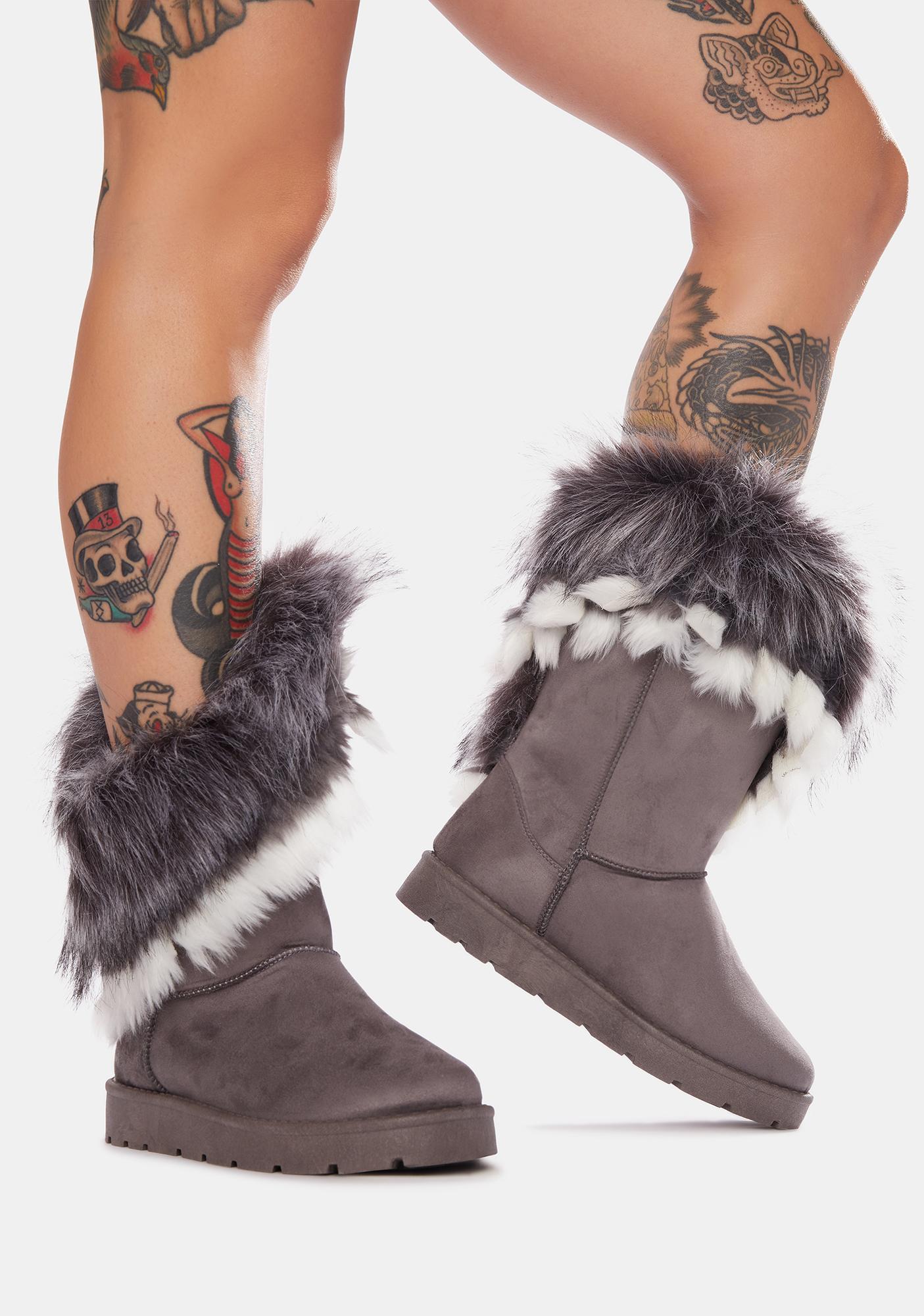 Faux Fur Trim Suede Slip On Boots Gray Dolls Kill   W382IaVth5VZTu2l6XxNGSeKj7FodgT4 34 