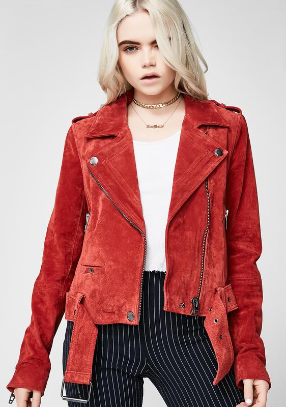 blank nyc red leather jacket