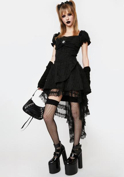 Dark In Love Burgundy Lace Sleeve Mini Dress | Dolls Kill