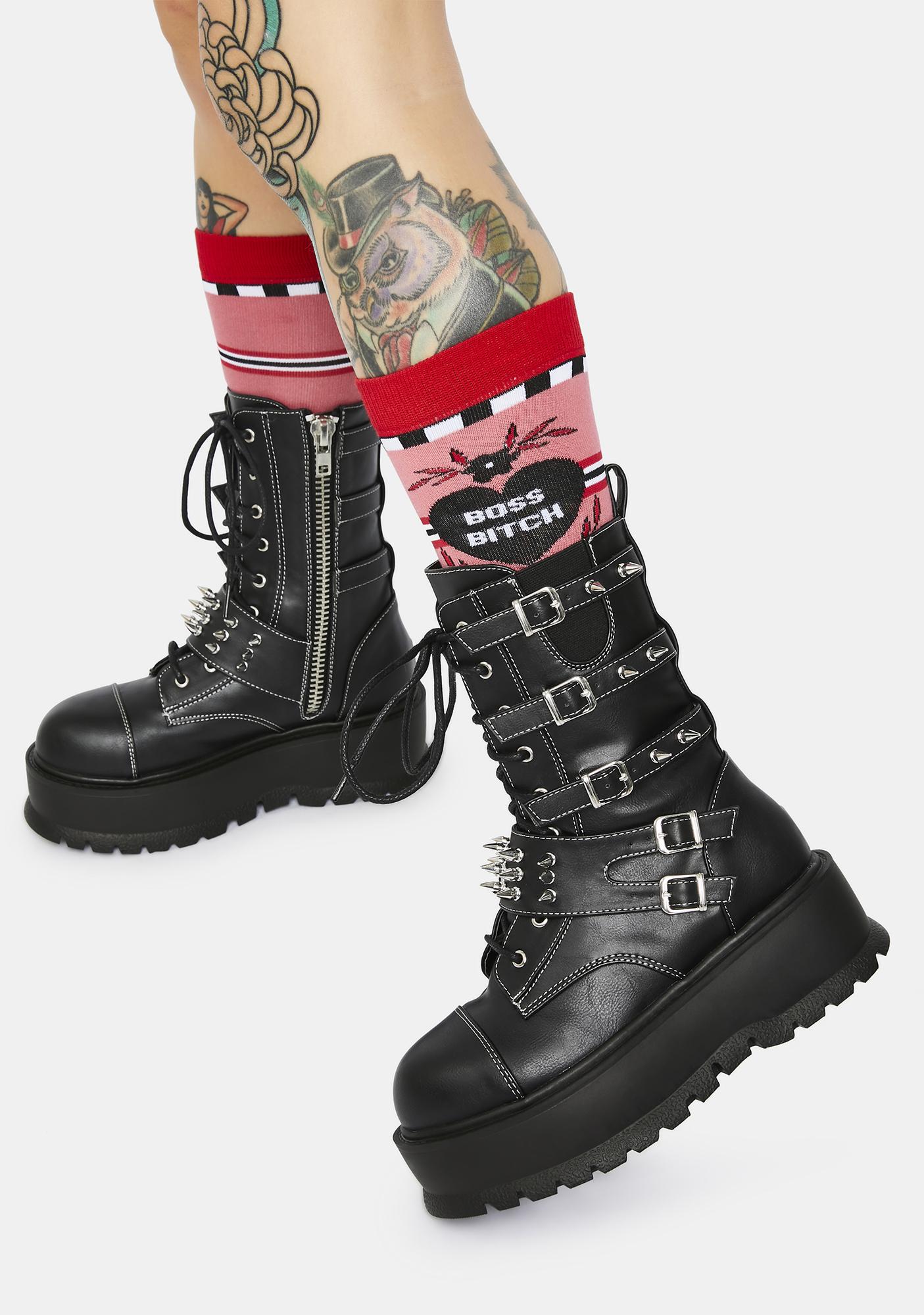 demonia spiked boots