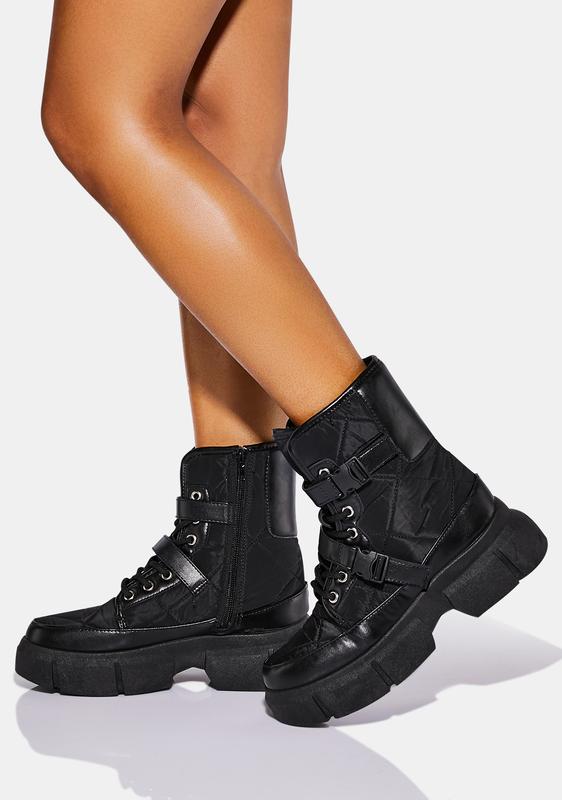 strappy combat boots