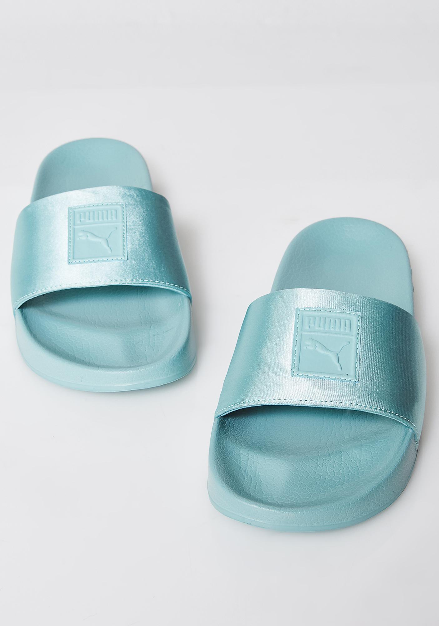 satin puma slides