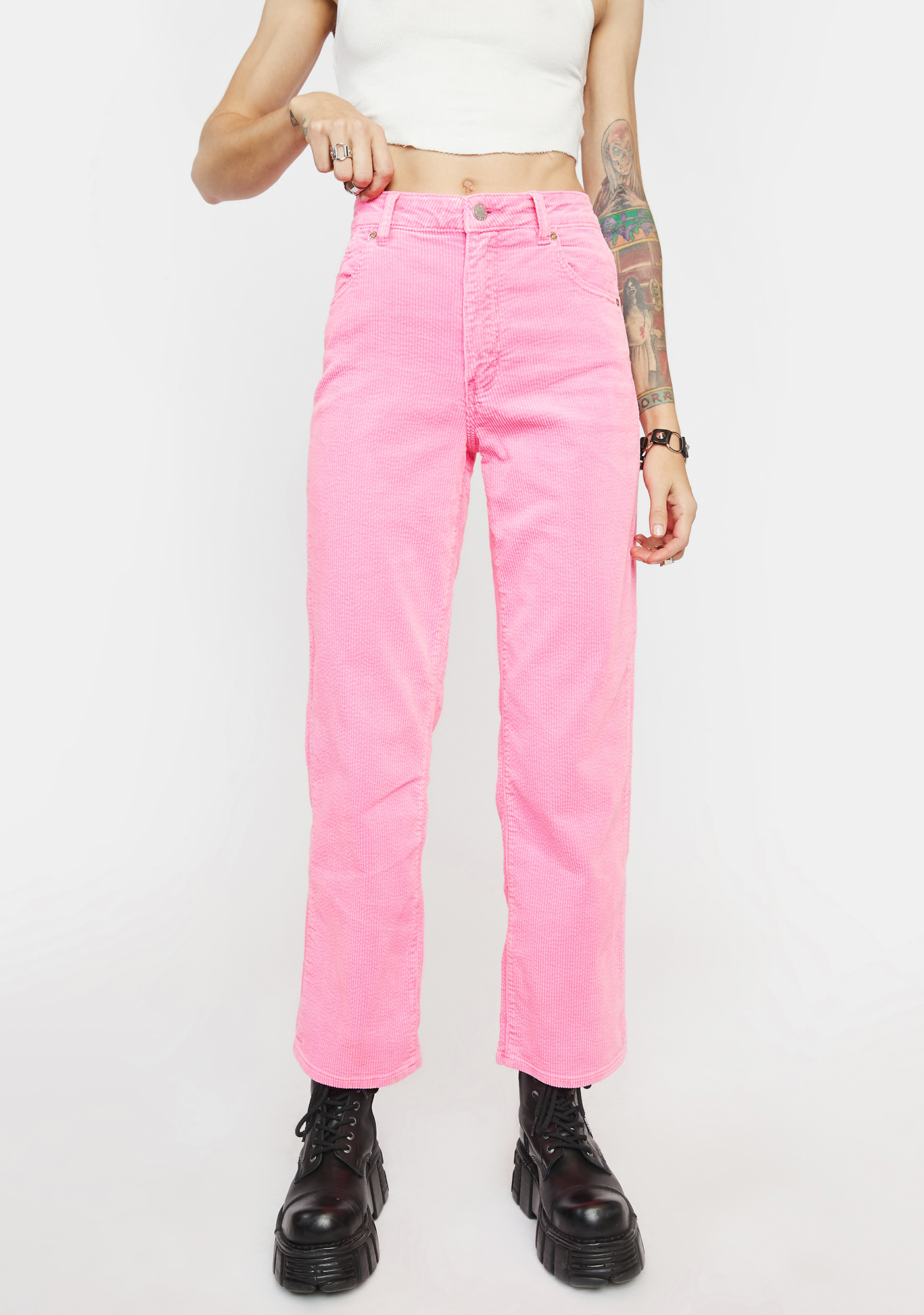 rollas pink cord flares