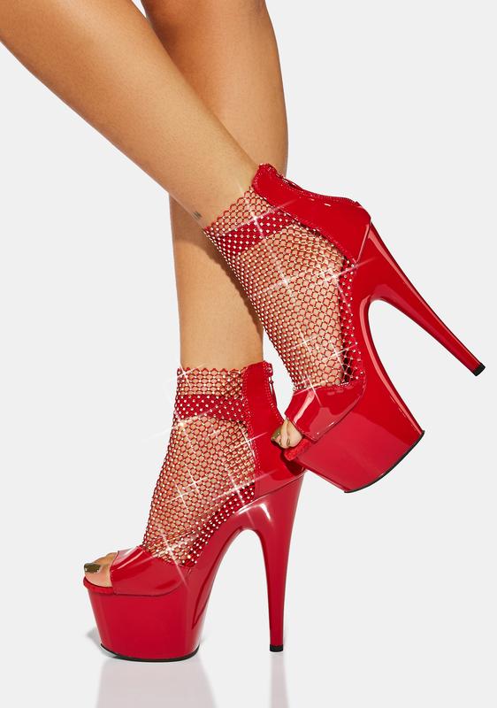 mesh platform heels