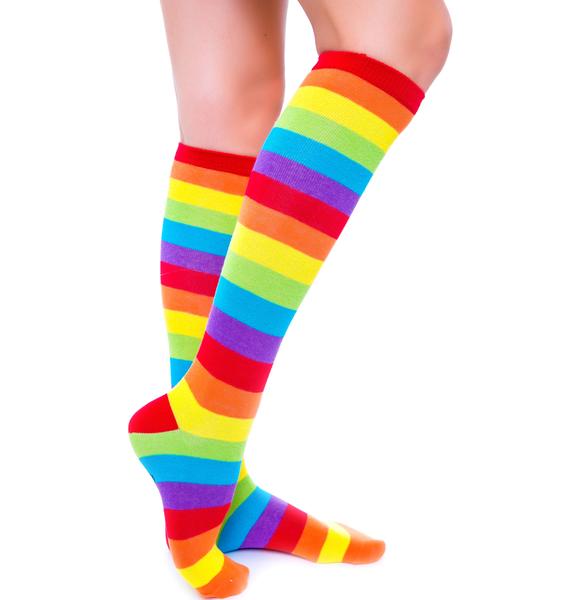 Rainbow Fae Knee High Socks | Dolls Kill
