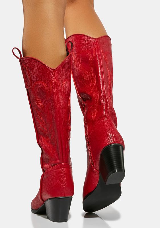 Red heeled cowboy boots Clearance